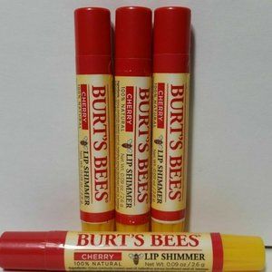 Burt's Bees Lip Shimmer Cherry Set of 4